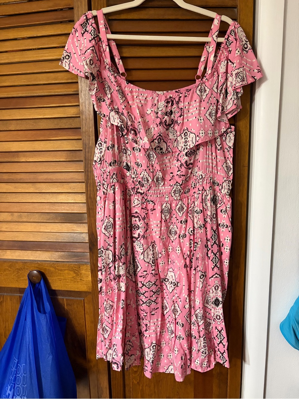 torrid Pink Printed Off-Shoulder Mini Dress